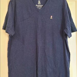 Psycho Bunny Mens V Neck Short Sleeve Tee Large